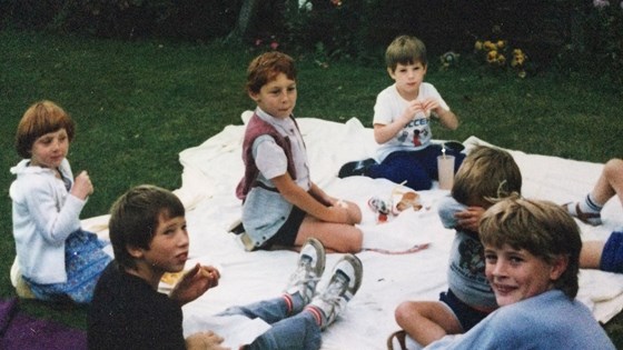 Stuart in the middle enjoying one of the many parties in my garden.  He was always a happy, polite and lovely boy.  I have so many fond memories.