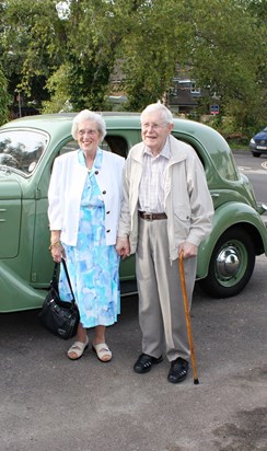 Audrey and Roy arrive in style for their 65th Wedding Anniversary 