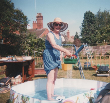 Ann in paddling pool