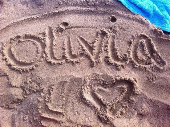 Olivia's Name In The Sand In Skegness <3