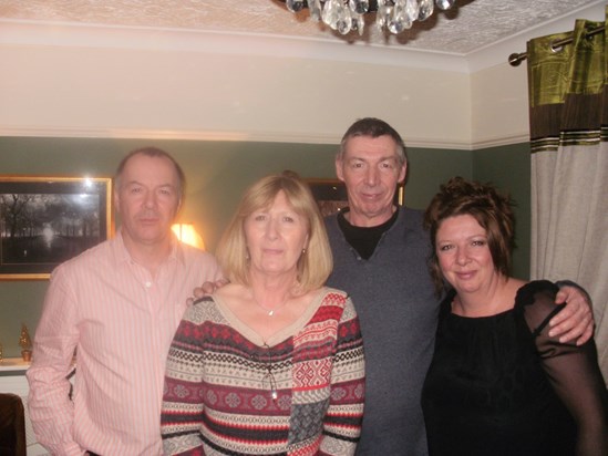 Chris's brother Patrick and sisters Susan and Alison