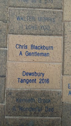 Chris's memory brick laid today june 9th 2016