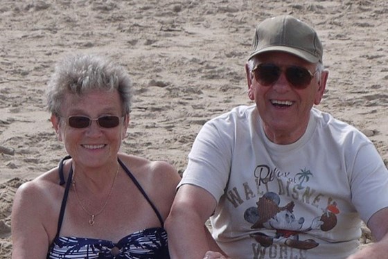 Mum and dad on the beach