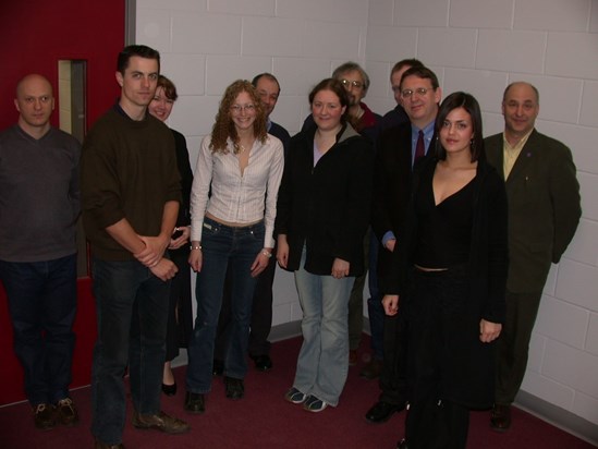 Alan in 2003 with other academics at presentation of bursaries to students.