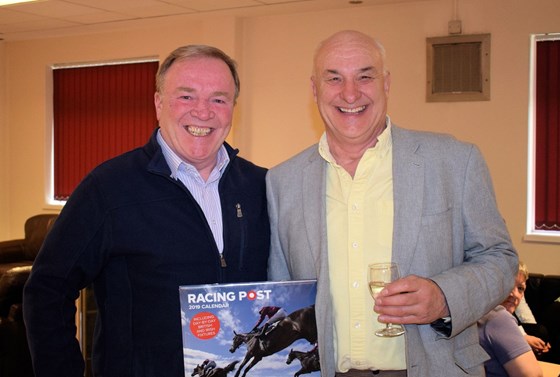 Alan with Martin Brady, Stores Manager - clearly someone who liked a chat about racing!