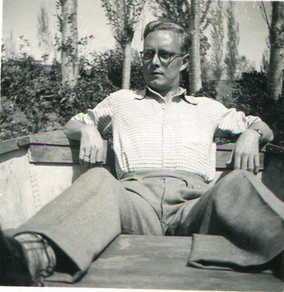Dick relaxing in India during the war