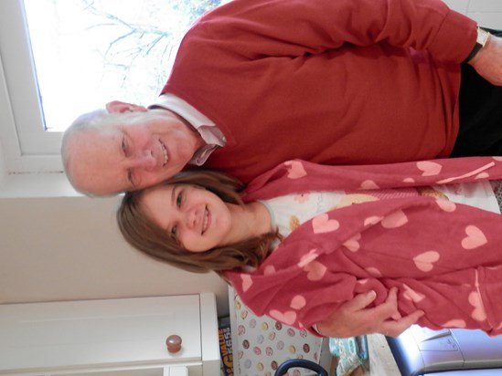 Jess with Grandad - Christmas Day 2011