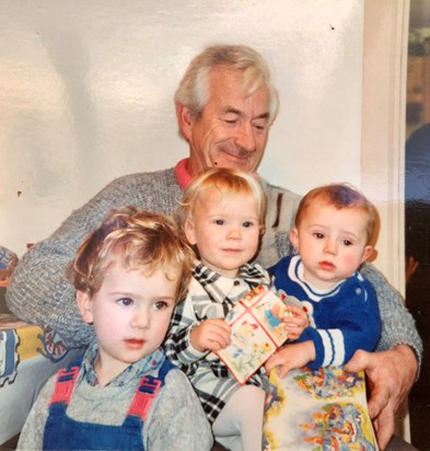 Grandad with Matt, Hannah and Tom 