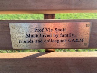 Vic's memorial bench recently installed at Sydney Gardens Bath