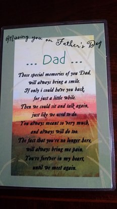 First fathers day without you, miss you xx
