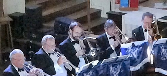 Brian with Solent concert orchestra brass section in St. Wins. Totton October 2018