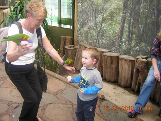 Nana and Kieran at the zoo