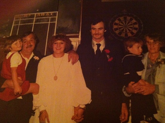 mum and dads wedding photo with john and Delia Mullins and kerry and kevin 23/08/1980
