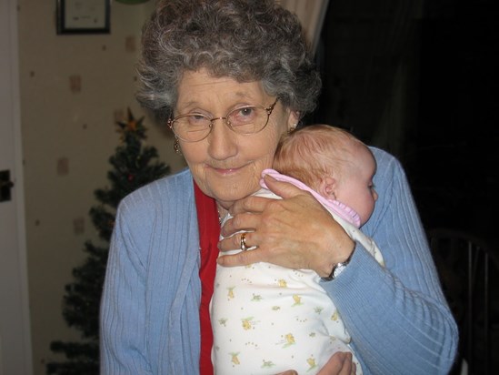 Grace with her first great-grandchild