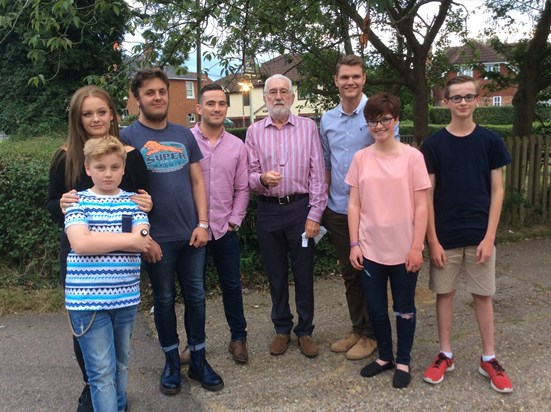 All the grandchildren together at Brian's 80th
