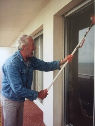 Brian on holiday at his day job..........window cleaning