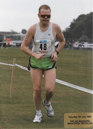 Duncan running in is 1990 220 Magazine Marathon Triathlon