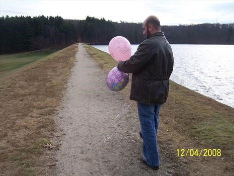 Adam with our balloons to release!