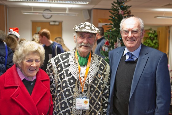 Arthur with Frances Ridgley and Hospice Trustee Neville Brown