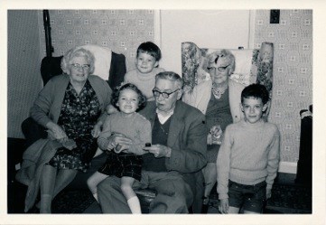 Visiting the Grand Parents 1965 Chris back row center