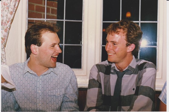 1986 Adrian & Darren - sheer joyous Adrian enjoying his friends