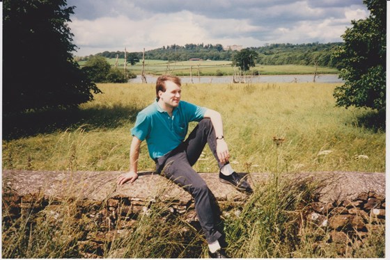 1988 Adrian dutifully posing for my photo!