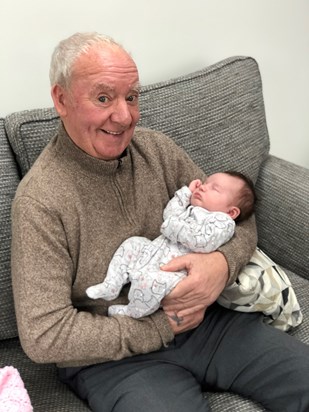 With first great granddaughter, 2018