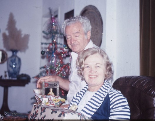 Len and Joy. Christmas at Chartwell with the Warrens. ±1977