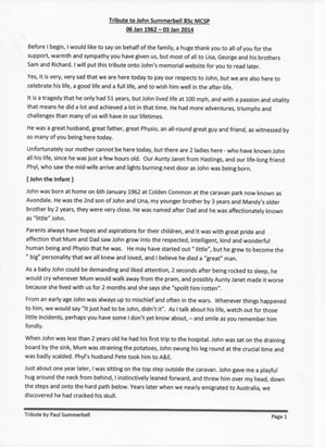 John Summerbell Tribute page 1 of 4