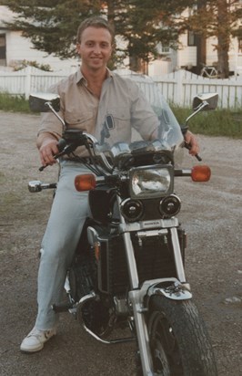 John Summerbell on his big bike in Canada abt 1990