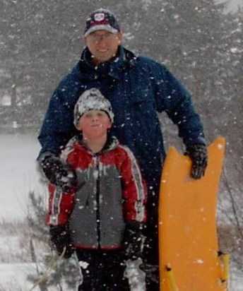 John and George Sledging in Canada