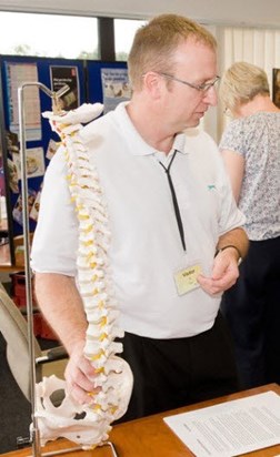John Summerbell with his model spine 2012