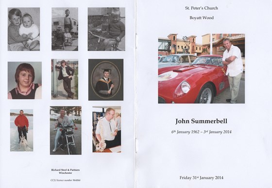 John Summerbell Order of Service pages 1 and 8