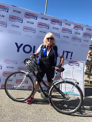 An amazing £526 raised by Arthur's friend, Julie Hall, who cycled London to Brighton x 