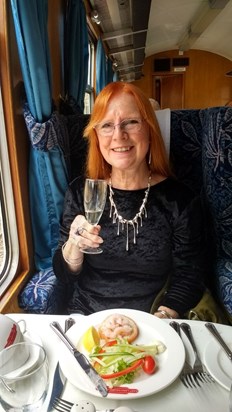 Cheers. Enjoying life. Fine wine and food on the East Lancs Railway.