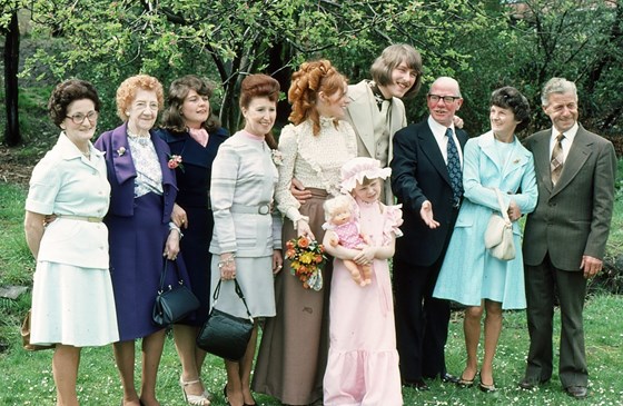 With her family - 5 May 1976