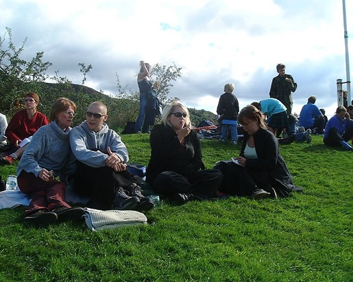 At the Oban highland games with her children - August 2003