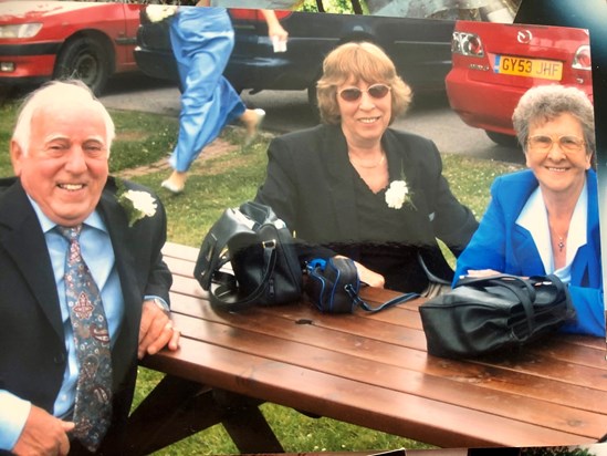 Beryl with George and Mag outside The Hawth