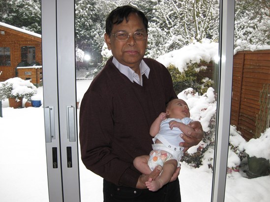 Dad and his new grandson, Ayaan, born Dec 2008