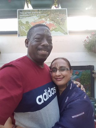 Ameeta & Lawrence  visiting the Temple