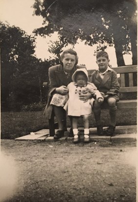 Young Dave with sister Margaret and Mum