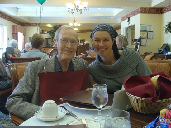 Bill and grandniece Tanya about to order lunch at Quail Creek