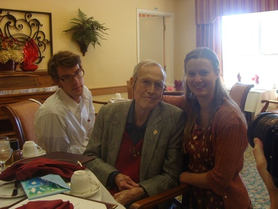 Bill with Anne and Connor at the 97th birthday celebration