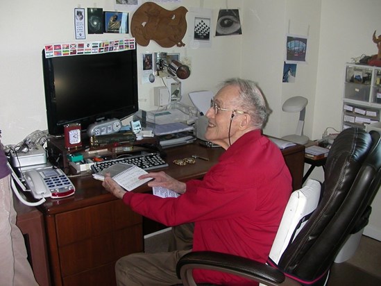 Bill stayed well organized at his desk at Quail Creek, 2009