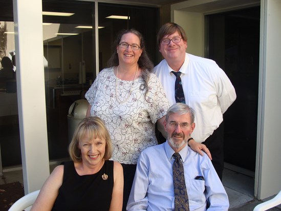 Lois Wilson, Lisa &  Jack Henderson, and Jim Wilson at Bill's memorial reception at SRI
