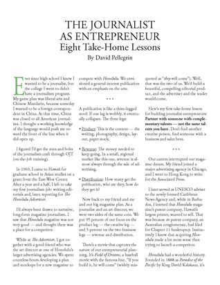 The Journalist as Entrepreneur by David Pellegrin Page 1