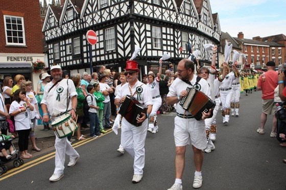 Drumming for Windsor Morris in procession