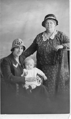 Mavis as a baby with her mother and grandmother 
