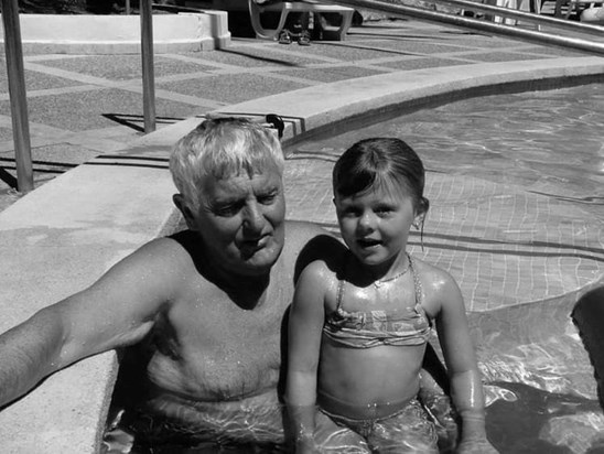 John with Granddaughter Emily in Porta Pollensa