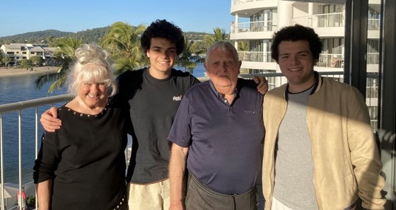 Maureen and John with grandson's Madison & T'Laine in Australia